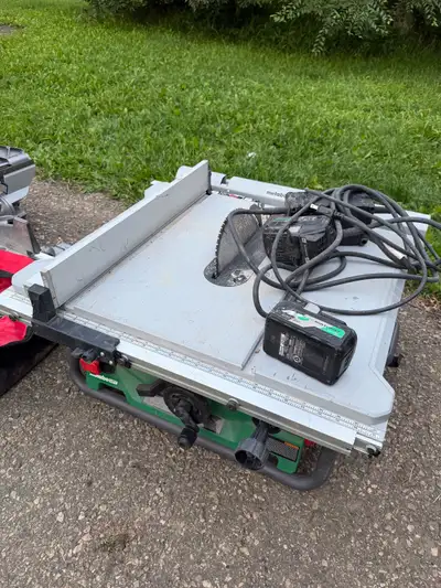 Great set, used maybe 3 or 4 times. Cordless table saw and miter saw will sell each for 400 or both...