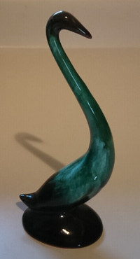 Vintage Blue Mountain Pottery 6" Goose Swan Figurine Drip Glaze