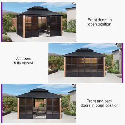save $4250: PURPLE LEAF  Sunroom Patio Hardtop Gazebo Double Top, View more