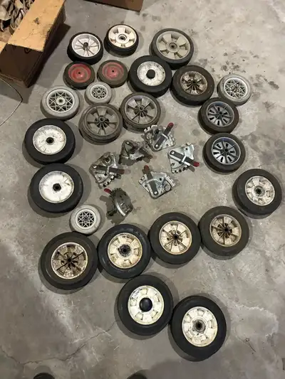 assorted used lawn mower wheels $20 for all, View more