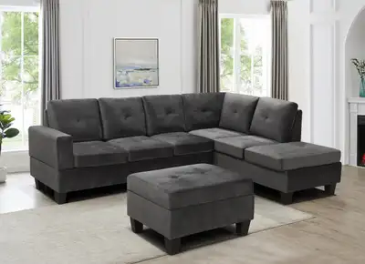 Experience comfort and class with our premium sectional sofa featuring a smart storage ottoman. Craf...