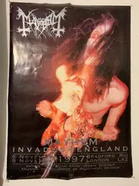 Mayhem Invades England 1997 Misanthropy Records Poster **RARE**