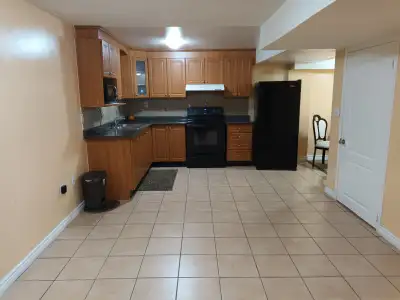 vTwo bedrooms basement apartment for rent from Aug 01st,2026. It has side entrance, living room ,kit...