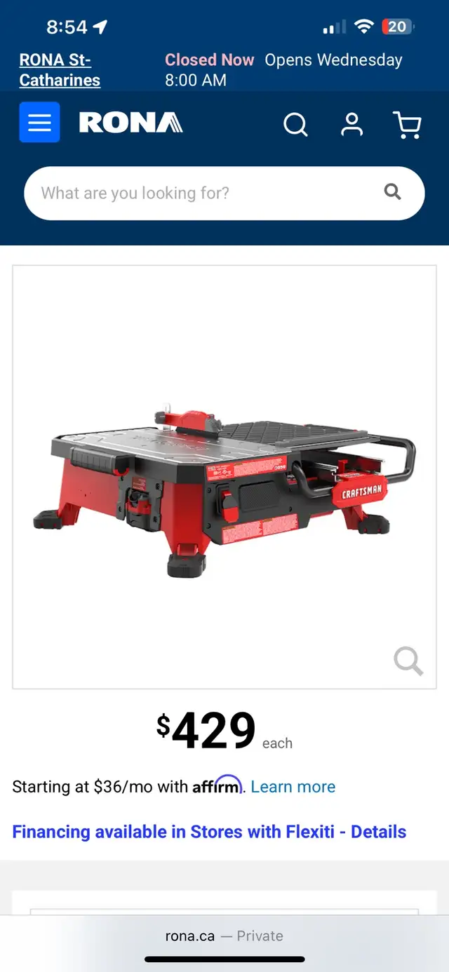 CRAFTSMAN V20 7-in Compact Cordless Wet Tile Saw in Power Tools in Mississauga / Peel Region - Image 3