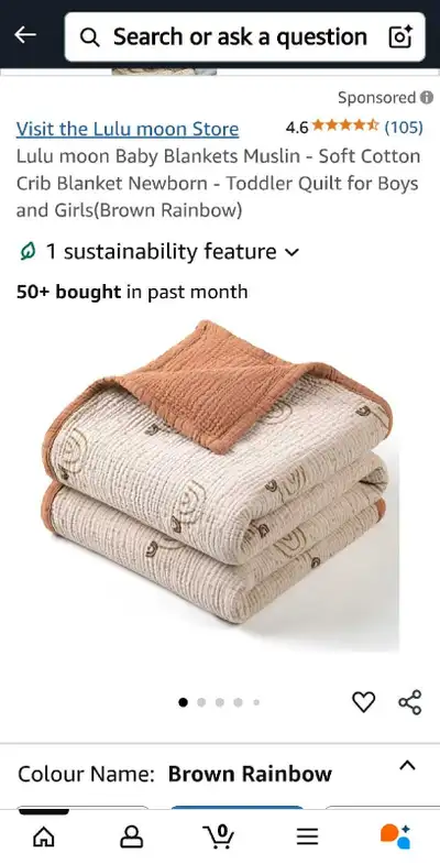 Lulu Moon Muslin Blanket Brand New In Box, View more