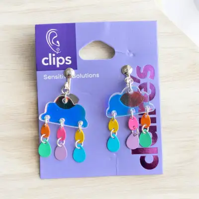 NEW Claire's Cloud Raindrops Sensitive Solutions Clip On Earring, View more