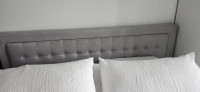 King light grey bedframe. Excellent Quality. Mint condition