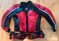 Joe rocket Medium Leather jacket and HJC XS gloves