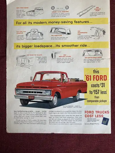 1961 Ford Styleside Original Ad, View more