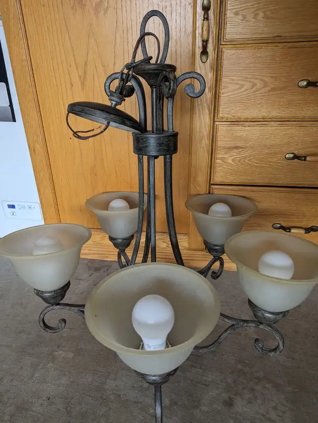 Chandelier - five bowls in Indoor Lighting & Fans in Hamilton - Image 4