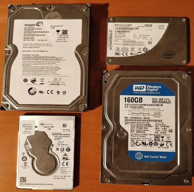 HARD DRIVES - 3.5" & 2.5" models for sale.  SSD, SATA & PATA/IDE in System Components in Mississauga / Peel Region - Image 2