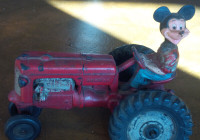 Vintage Used Auburn Rubber Tractor, Mickey Mouse Driver