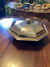 Mepra Stainless Steel Bowl With Lid Made in Italy Octagon Shape