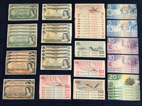 Papier Monnaie du Canada en suites consécutives