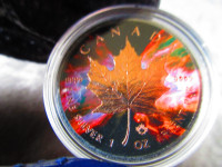 NEBULA BUTTERFLY Ruthenium Rose Gold & Color 1oz Silver Coin