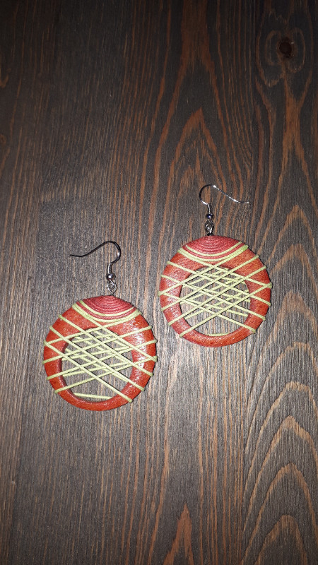 Larger-sized HANDMADE earrings (round shape) **gift idea** in Jewellery & Watches in Fredericton