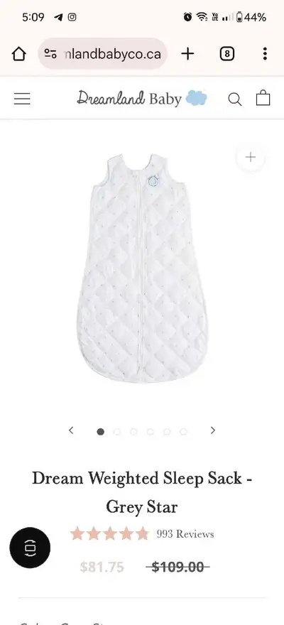 Dreamland baby weighted sleep sack, View more