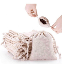 New 40 pcs  Small Cotton Double Drawstring Bags(size 10cmX11cm )