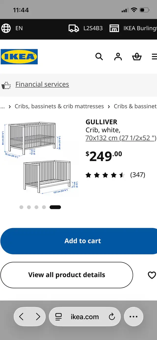baby crib with mattress in Beds & Mattresses in St. Catharines - Image 3