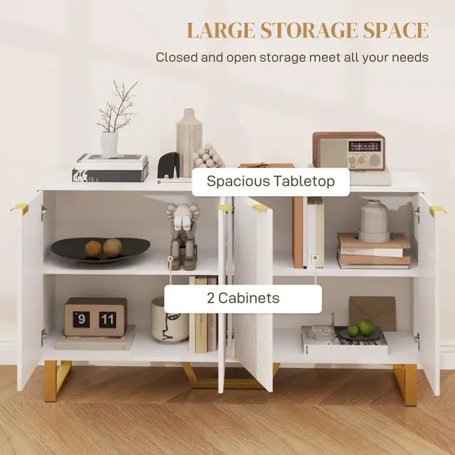 New HOMCOM Sideboard Cabinet with Adjustable Shelves in Hutches & Display Cabinets in City of Toronto - Image 5