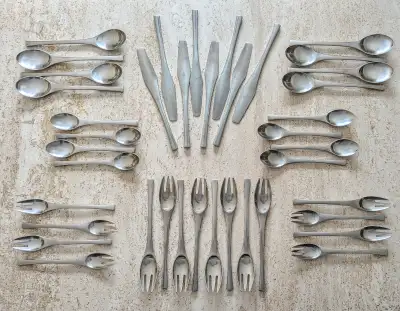 Stunning DANSK - OEIN Stainless Steel 40 Piece Flatware Set - Designer: Jens Hardl Quistgaar - Style...