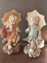 Figurines/statuettes enfants vintage en plâtre