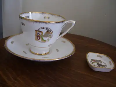 Royal Stafford Rebekah Lodge Teacup and Saucer and Pin Dish, View more