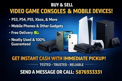 We buy and sell video game console & mobile phones , View more