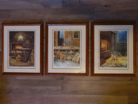 3 James Lumbers Art Prints: Fireside Shadows, Lucky Strike, Cats