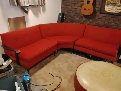 Vintage Mid-century sectional couch with ottoman asking $400 obo, View more