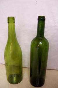 Green and Clear Wine Bottles
