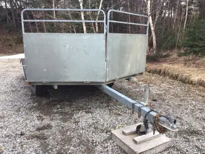 8x12 double wide skidoo trailer drive on drive off upgraded tires and rims to 13 in last fall