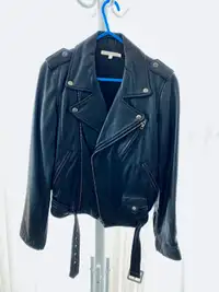 100% leather women black vintage Moto biker jacket gift