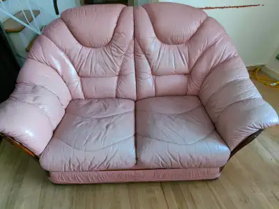 Leather loveseat, View more