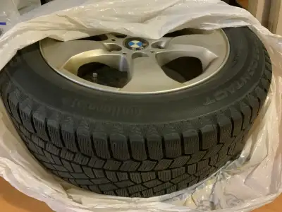 Selling a set of four Continental winter tires on rims. These tires are lightly used and in good con...