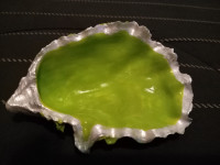 Hand Painted Lime Green Oyster Shell Trinket/Ring/Jewelry Dish
