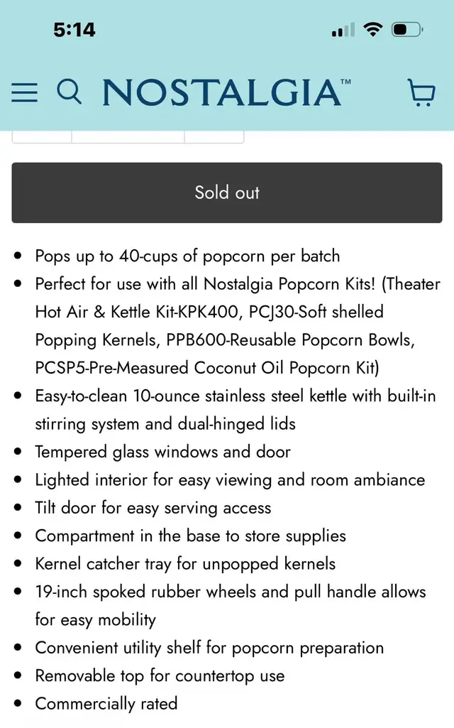 Popcorn Machine and Cart - Nastalgia | Other | Winnipeg | Free local ...