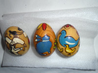 Wooden Easter Eggs $40. For all 3 - Carved and painted