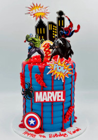 Marvel cake, avengers superheroes birthday GTA 