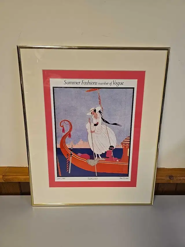 Vintage Vogue Art Print June 1 1916 Summer Fashion Cover Wall Ar in Arts & Collectibles in St. Catharines - Image 2