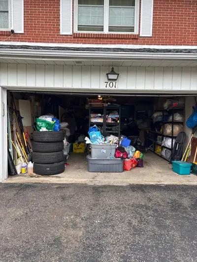 A half car space in the garage for storage . The rent is $150 per month