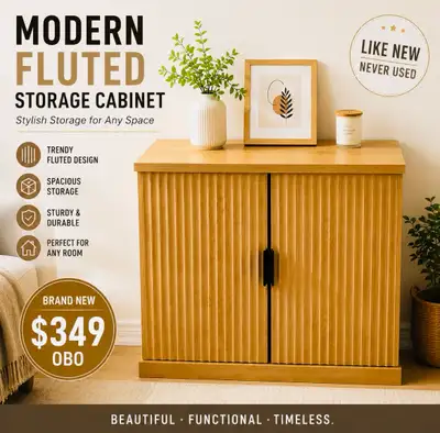 Modern Fluted Storage Cabinet, View more