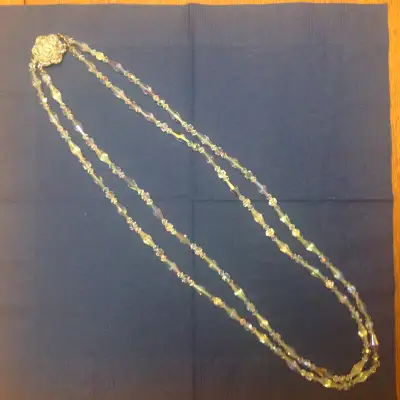 Antique Iridescent Sherman Swarovski crystal necklace 50+ years old. Like new condition. Sherman col...