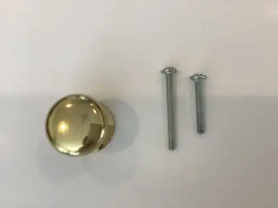 BRASS KITCHEN CUPBOARD DOOR KNOBS WITH 1 3/4” &; 2” STANDARD SCREWS. 2 FOR $1.00 OR 10 FOR $4.00 I H...