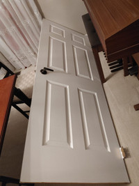 Interior door slab (white) with dark bronze handle