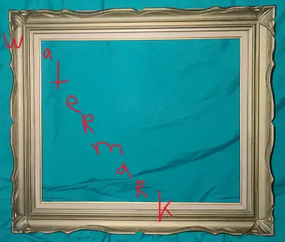 LARGE VINTAGE GOLD RAISED DECORATED WOODEN FRAME, View more