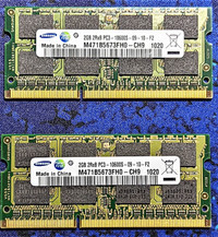 Samsung DDR3-1333 4GB (2x2GB) Laptop Ram Memory