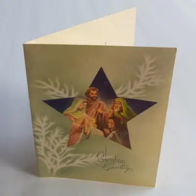 Vintage Nativity Star Christmas Card, View more