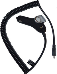 Chargeur de voiture USB avec cordon de rallonge à spirale