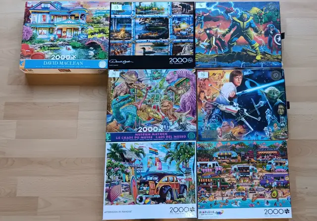 2000-piece puzzle, $10 each. No pieces are missing62864746190721127